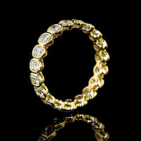 14K Yellow Gold Cushion Cut Lab Diamond Eternity Band with North-South Bezel Setting - 2.32 Carat Total Diamond Weight - Covaloro Fine Jewelry