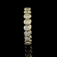14K Yellow Gold Cushion Cut Lab Diamond Eternity Band with North-South Bezel Setting - 2.32 Carat Total Diamond Weight - Covaloro Fine Jewelry