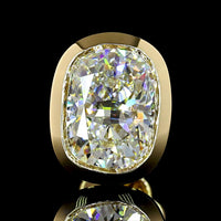 14K Yellow Gold Cushion Cut Lab Diamond Stud Earrings - Bezel Set, D VVS2, 3.61 Carat Total Weight with GIA Certificates - Covaloro Fine Jewelry