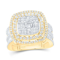 14K Yellow Gold Cushion Diamond Bridal Ring - 1 3/4 Carat Total Diamond Weight