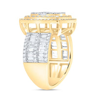14K Yellow Gold Cushion Diamond Bridal Ring - 1 3/4 Carat Total Diamond Weight