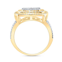 14K Yellow Gold Cushion Diamond Bridal Ring - 1 3/4 Carat Total Diamond Weight