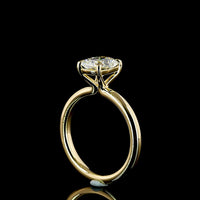 14K Yellow Gold Cushion Modified Cut Solitaire Ring with 1.50 Carat Lab Grown Diamond - E Color VVS1 Clarity IGI Certified - Covaloro Fine Jewelry