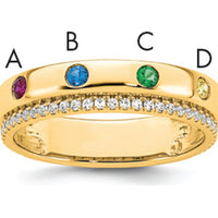 14K Yellow Gold Custom Birthstone and Diamond Ring Semi-mount with Diamond Accents by Oro Pregiato