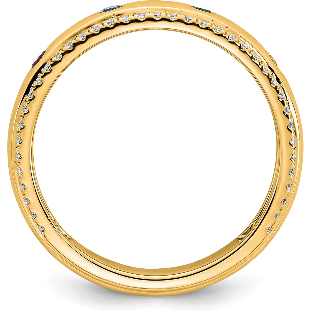 14K Yellow Gold Custom Birthstone and Diamond Ring Semi-mount with Diamond Accents by Oro Pregiato