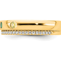 14K Yellow Gold Custom Birthstone and Diamond Ring Semi-mount with Diamond Accents by Oro Pregiato