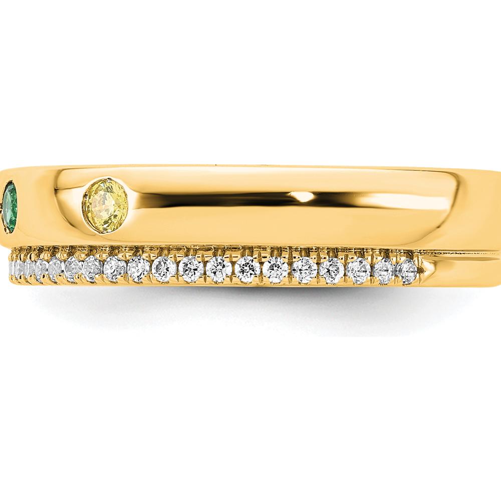 14K Yellow Gold Custom Birthstone and Diamond Ring Semi-mount with Diamond Accents by Oro Pregiato