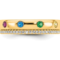 14K Yellow Gold Custom Birthstone and Diamond Ring Semi-mount with Diamond Accents by Oro Pregiato