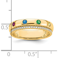 14K Yellow Gold Custom Birthstone and Diamond Ring Semi-mount with Diamond Accents by Oro Pregiato