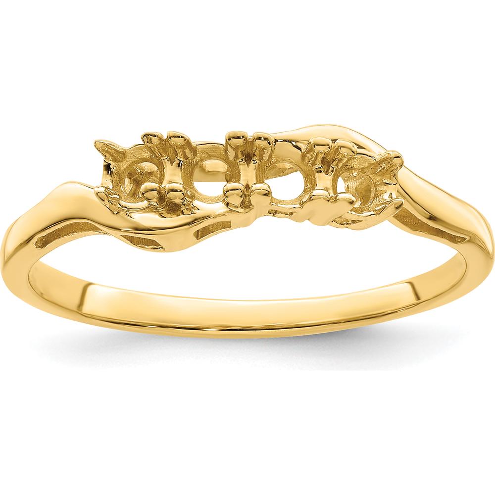 14K Yellow Gold Custom Family Jewelry Ring Mounting - 3mm Polished Band by Monteluci Fine Jewelry