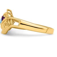 14K Yellow Gold Custom Family Jewelry Ring Mounting with "MOM" Engraving - No Stones Included by Oro Pregiato