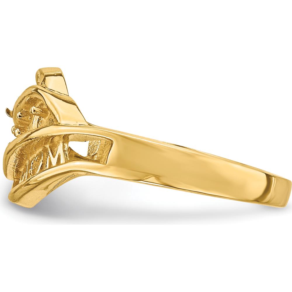 14K Yellow Gold Custom Family Jewelry Ring Mounting with "MOM" Engraving - No Stones Included by Oro Pregiato
