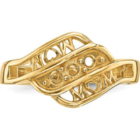 14K Yellow Gold Custom Family Jewelry Ring Mounting with "MOM" Engraving - No Stones Included by Oro Pregiato
