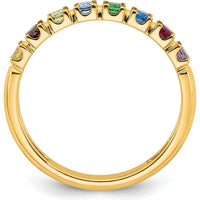 14K Yellow Gold Customizable Birthstone Ring with Prong Set Colored Gemstones by Oro Pregiato