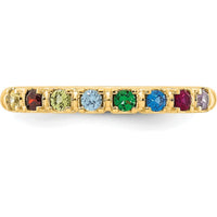 14K Yellow Gold Customizable Birthstone Ring with Prong Set Colored Gemstones by Oro Pregiato