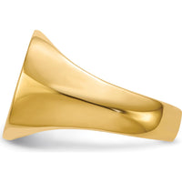 14K Yellow Gold Customizable Signet Ring with Satin and Polished Finish - 15mm Square Top by 0