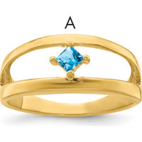 14K Yellow Gold Customized Princess Cut Family Ring - Bespoke Mother's Jewelry by Oro Pregiato