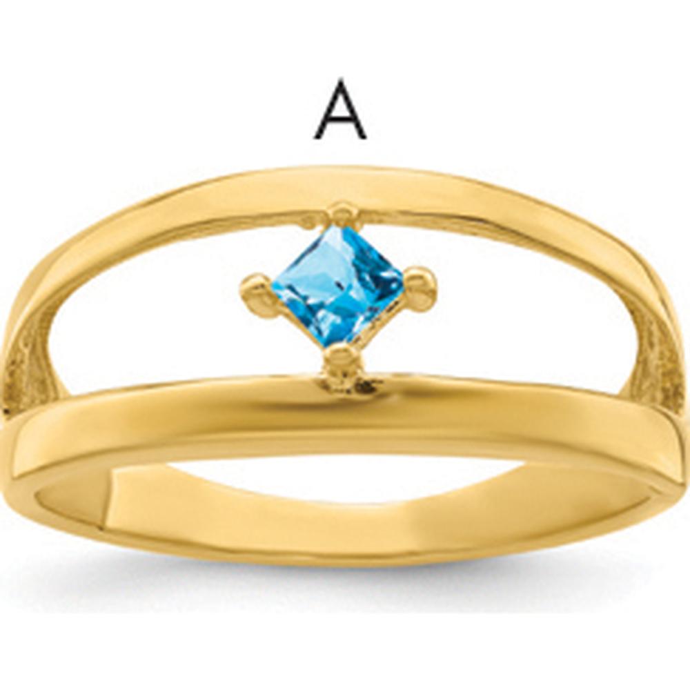 14K Yellow Gold Customized Princess Cut Family Ring - Bespoke Mother's Jewelry by Oro Pregiato