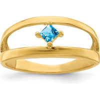 14K Yellow Gold Customized Princess Cut Family Ring - Bespoke Mother's Jewelry by Oro Pregiato