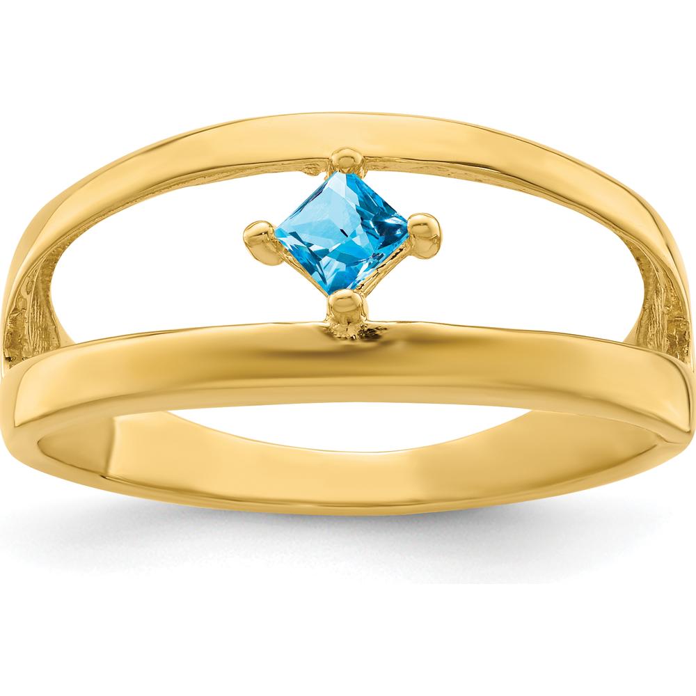 14K Yellow Gold Customized Princess Cut Family Ring - Bespoke Mother's Jewelry by Oro Pregiato
