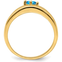 14K Yellow Gold Customized Princess Cut Family Ring - Bespoke Mother's Jewelry by Oro Pregiato