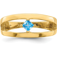 14K Yellow Gold Customized Princess Cut Family Ring - Bespoke Mother's Jewelry by Oro Pregiato