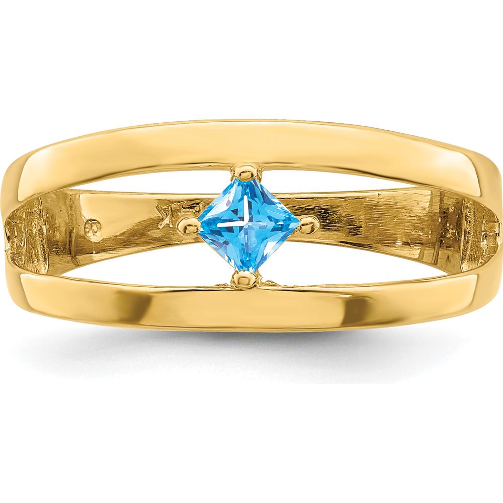 14K Yellow Gold Customized Princess Cut Family Ring - Bespoke Mother's Jewelry by Oro Pregiato