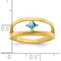 14K Yellow Gold Customized Princess Cut Family Ring - Bespoke Mother's Jewelry by Oro Pregiato