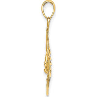 14K Yellow Gold Cut-Out Angelfish Pendant Charm by Oro Pregiato