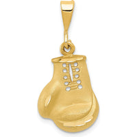 14K Yellow Gold Cut-out Boxing Glove Pendant Charm with Diamond-Cut Texture by Oro Pregiato