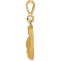14K Yellow Gold Cut-out Boxing Glove Pendant Charm with Diamond-Cut Texture by Oro Pregiato