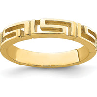14K Yellow Gold Cut-Out Greek Key Band Ring by 0
