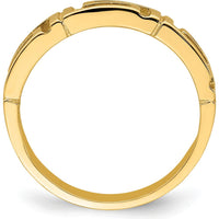 14K Yellow Gold Cut-Out Greek Key Band Ring by 0