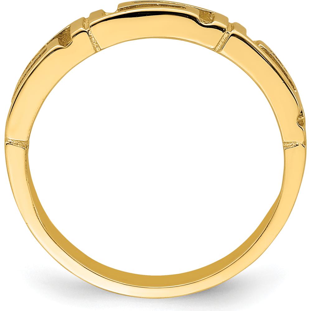 14K Yellow Gold Cut-Out Greek Key Band Ring by 0