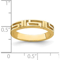 14K Yellow Gold Cut-Out Greek Key Band Ring by 0