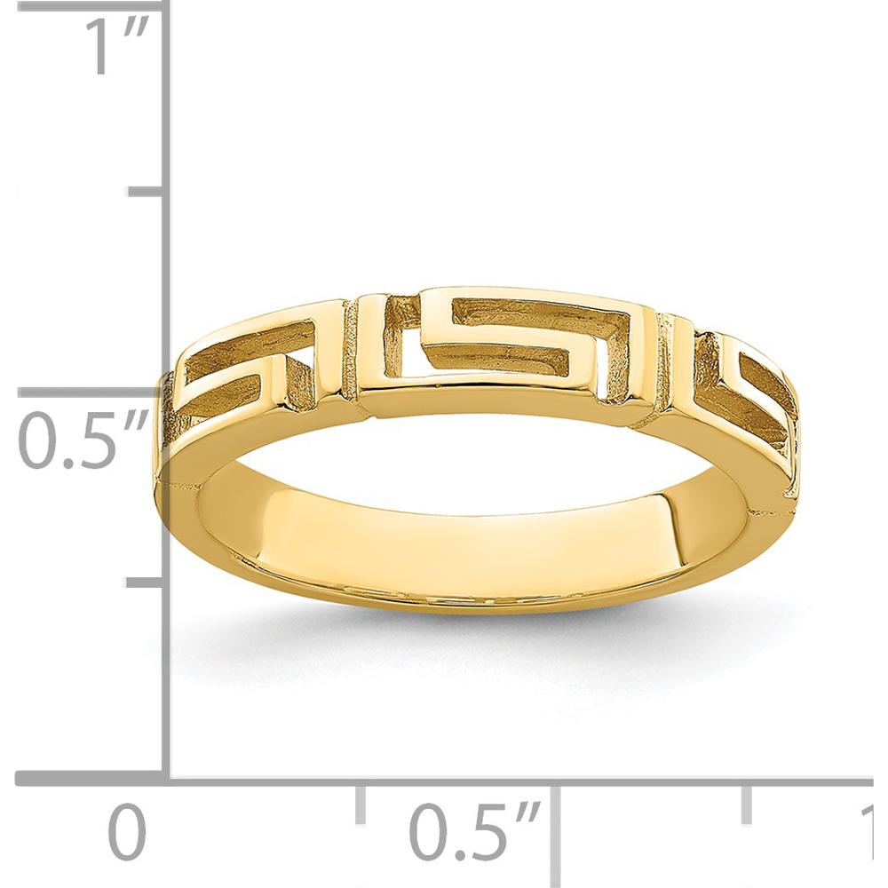 14K Yellow Gold Cut-Out Greek Key Band Ring by 0