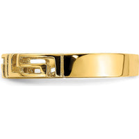 14K Yellow Gold Cut-Out Greek Key Band Ring by 0