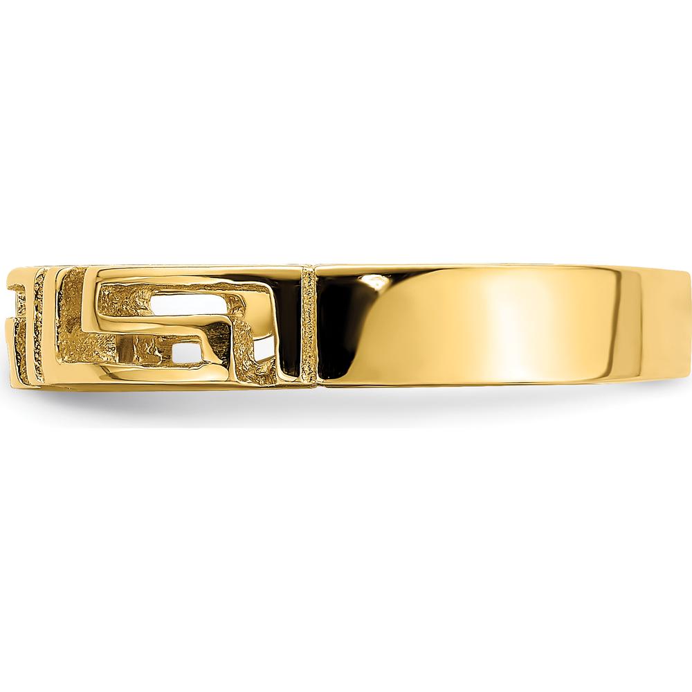 14K Yellow Gold Cut-Out Greek Key Band Ring by 0