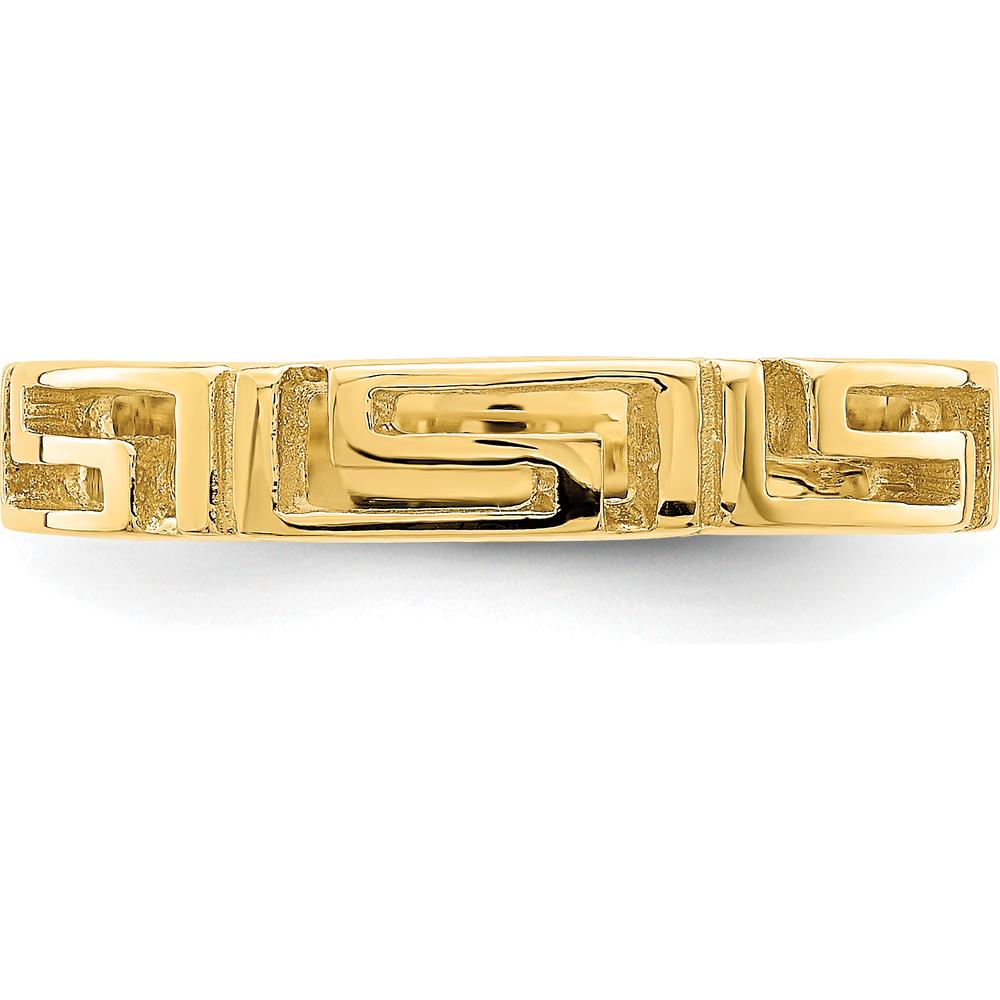 14K Yellow Gold Cut-Out Greek Key Band Ring by 0