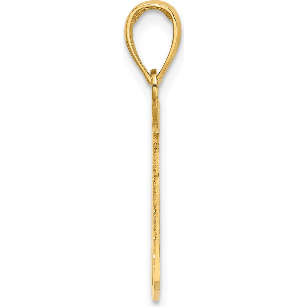 14K Yellow Gold Cut-Out PARAMEDIC Charm Pendant with Caduceus Symbol by Oro Pregiato