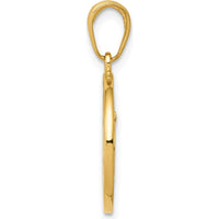 14K Yellow Gold Cut-out Round Frame Yoga Om Symbol Pendant by Oro Pregiato
