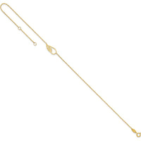 14K Yellow Gold Cut-out Wing Adjustable Anklet with Spring Ring Clasp - 11" Total Length