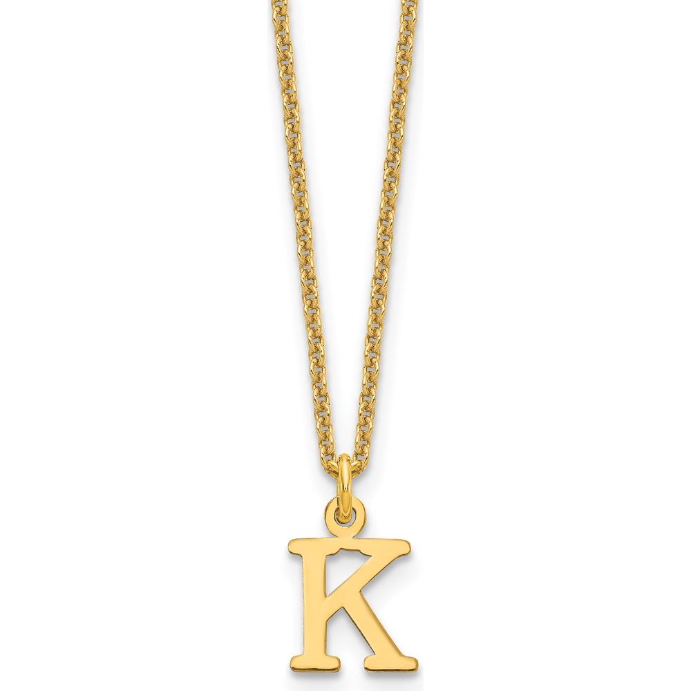 14K Yellow Gold Cutout Letter K Initial Necklace - Personalized Style by Oro Pregiato