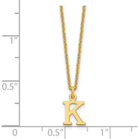 14K Yellow Gold Cutout Letter K Initial Necklace - Personalized Style by Oro Pregiato