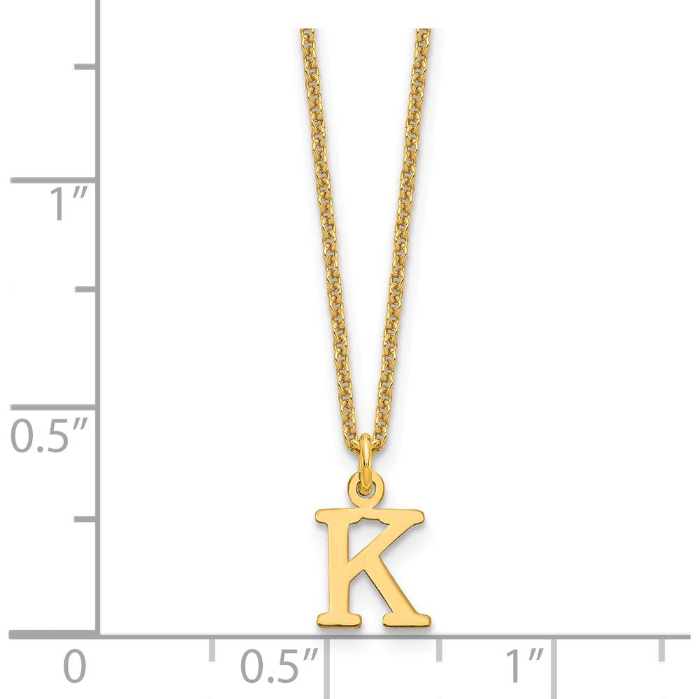 14K Yellow Gold Cutout Letter K Initial Necklace - Personalized Style by Oro Pregiato