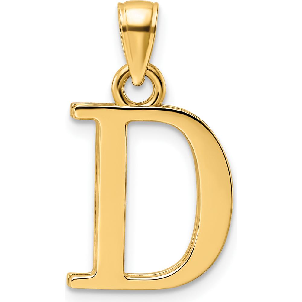 14K Yellow Gold "D" Initial Pendant - Polished Finish by Oro Pregiato