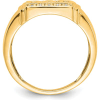 14K Yellow Gold "DAD" Diamond Ring with Six Round Diamonds - 0.04 Carat Total Diamond Weight by 0