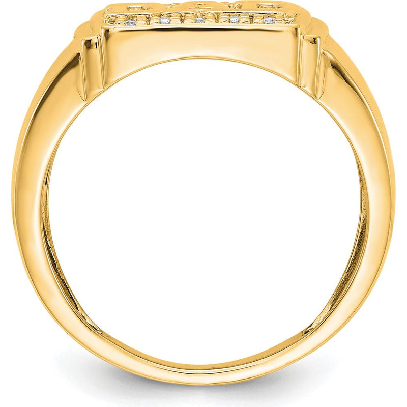 14K Yellow Gold "DAD" Diamond Ring with Six Round Diamonds - 0.04 Carat Total Diamond Weight by 0