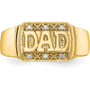 14K Yellow Gold "DAD" Diamond Ring with Six Round Diamonds - 0.04 Carat Total Diamond Weight by 0
