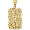 14K Yellow Gold DAD Nugget Textured Dog Tag Pendant - Bold Statement Piece by Oro Pregiato